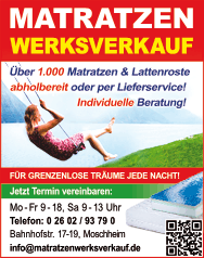 Dreamline Matratzen-Anzeige